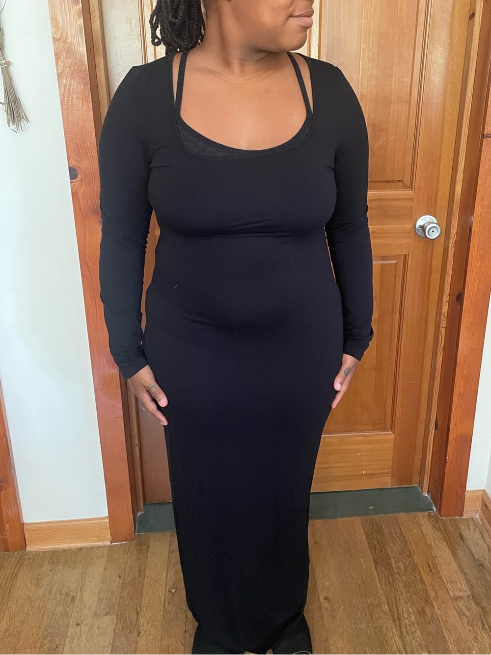 Black Long Sleeve Maxi Dress - Classic Women's Dress